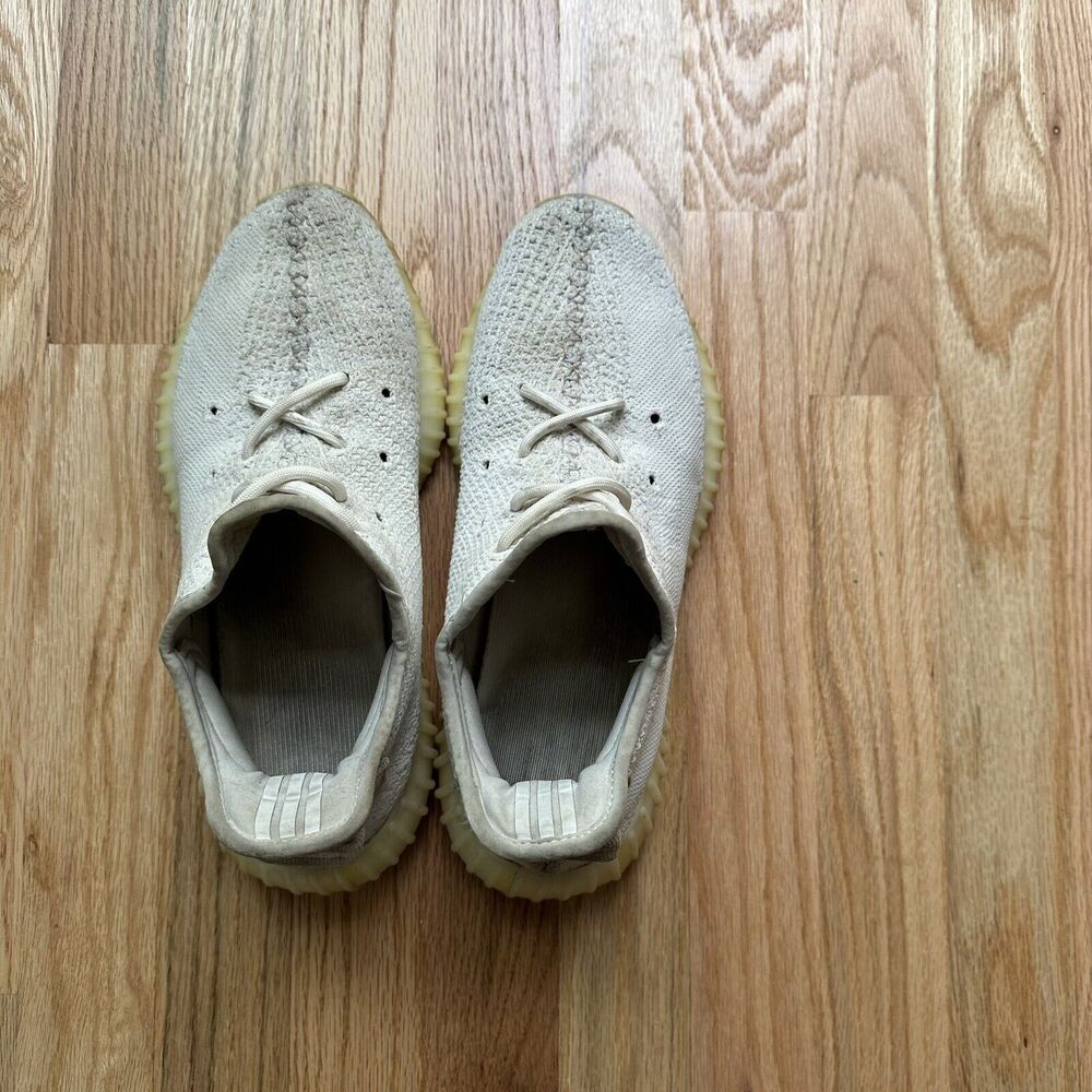 Men's 2017 Adidas Yeezy Boost 350 V2 Cream Triple Core White Low Sz 8 (CP9366)